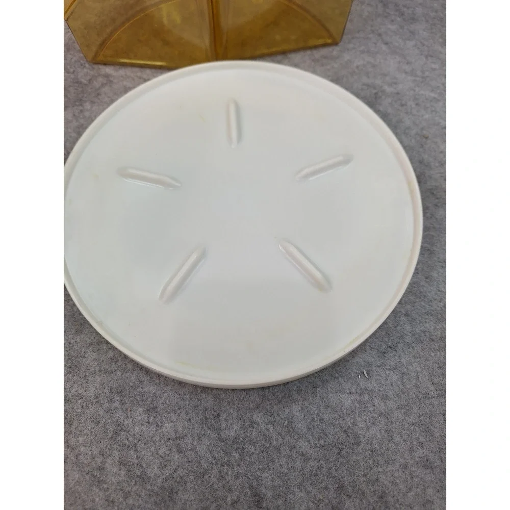 Rubbermaid Spin Tray Carousel Organizer Set with Lids VTG Harvest Gold JB1-2443